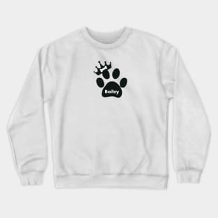 Bailey name made of hand drawn paw prints Crewneck Sweatshirt